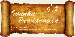 Ivanka Prodanović vizit kartica